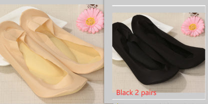 3D Arch Foot Massage Health Care Women Summer Socks Ice Silk Socks Shallow Mouth Silica Gel Invisible Slippers Feet Care Limorista