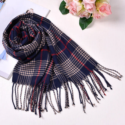 Autumn And Winter British Style Plaid Scarf Winter Limorista