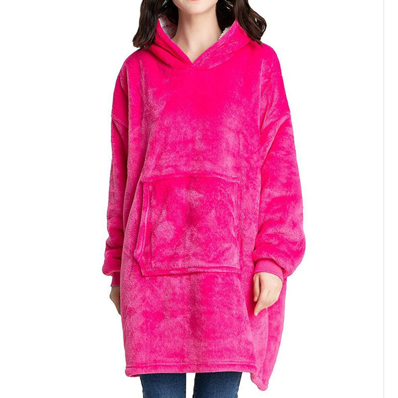 Men And Women Can Wear Zipper Flannel Lazy Blanket Limorista