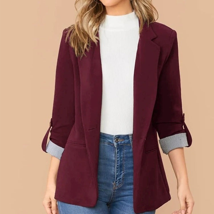 Fashion Patchwork Lapel Slim Fit Ladies Cardigan Limorista