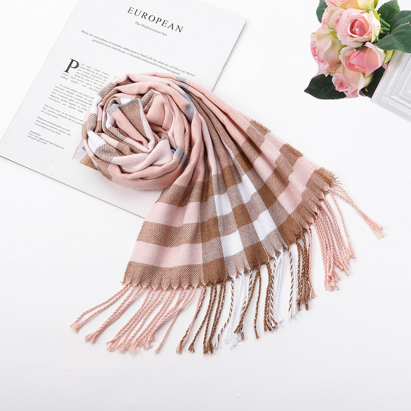 Autumn And Winter British Style Plaid Scarf Winter Limorista
