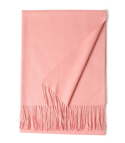 New Solid Color Wool Long Beard Warm Tassel Scarf Thick Limorista