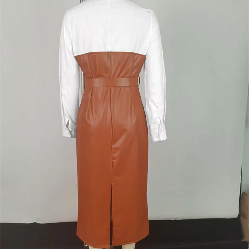 New Temperament Commute Stitching Contrasting-color Dress Limorista