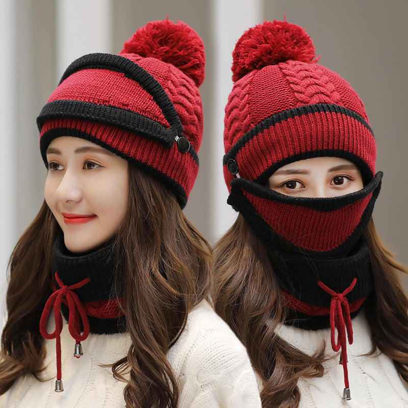Winter Hat For Women 3pcs Knitted Beanie Hat Scarf Set Warm Hat Limorista