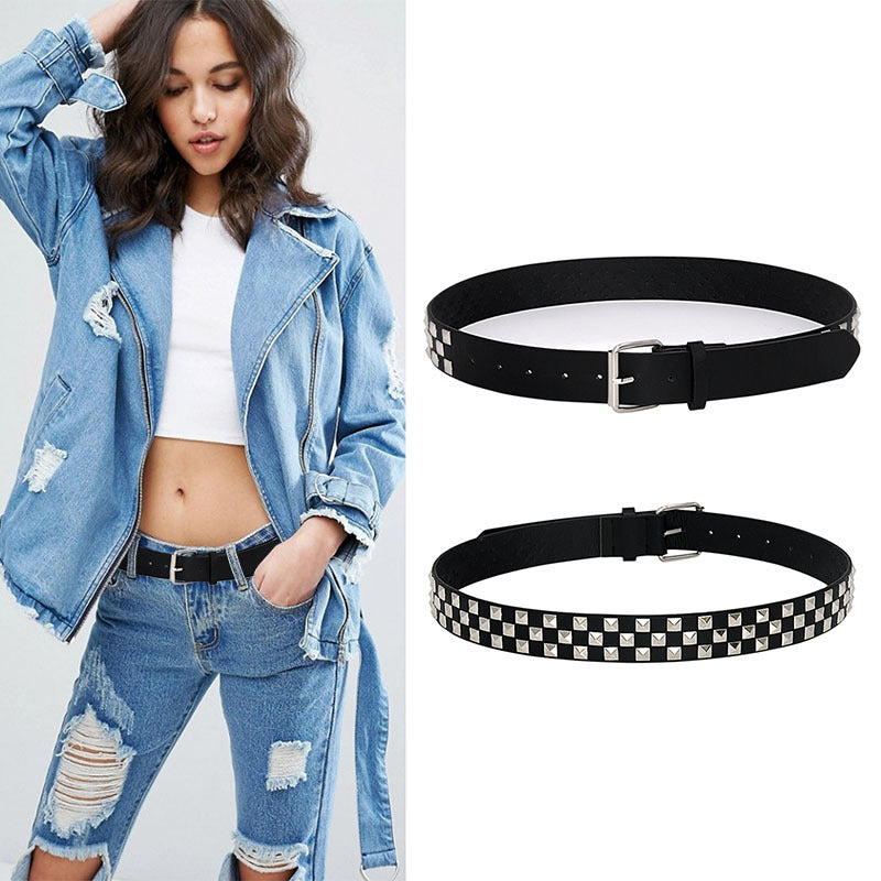 Shiny Pyramid Fashion Rivet Belt For Men&Women&