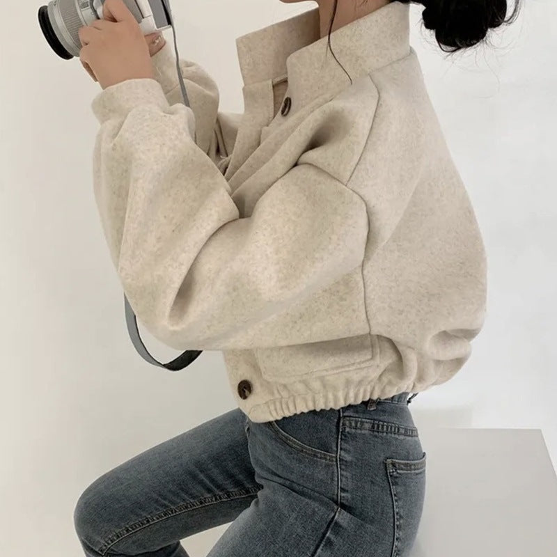 Short Idle Style Loose Casual Woolen Woolen Coat Limorista