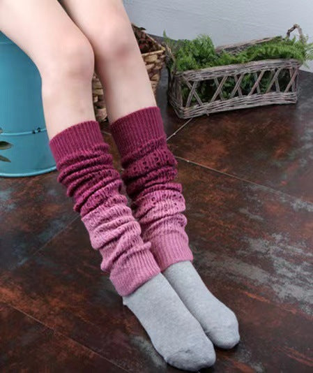 Fall Winter Fashion Gradient Soft Cashmere Foot Sock Women Limorista