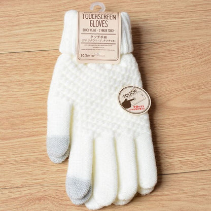 Knit Gloves Ladies Jacquard Touch Screen Warm Fashion Winter Gloves Limorista