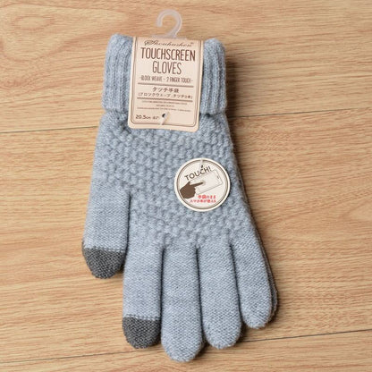 Knit Gloves Ladies Jacquard Touch Screen Warm Fashion Winter Gloves Limorista