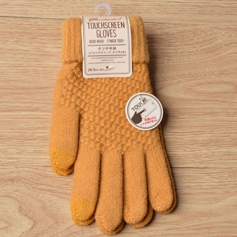 Knit Gloves Ladies Jacquard Touch Screen Warm Fashion Winter Gloves Limorista