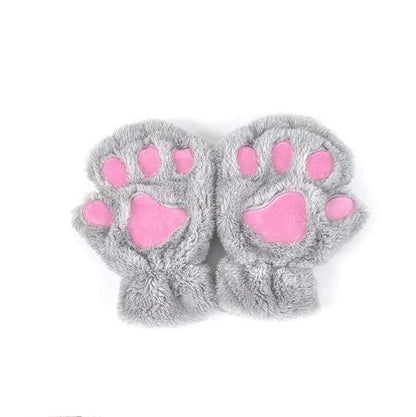 Winter Lovely Half Cover Paw Bear Cat Claw Gloves Short Finger Limorista