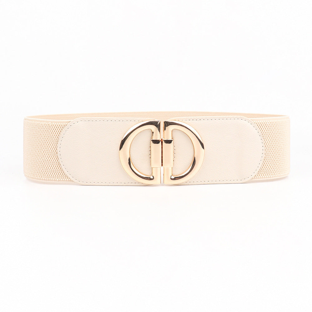 Elastic A Pair Of Buckles Wide Belt Women Limorista