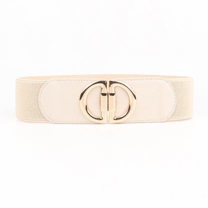 Elastic A Pair Of Buckles Wide Belt Women Limorista