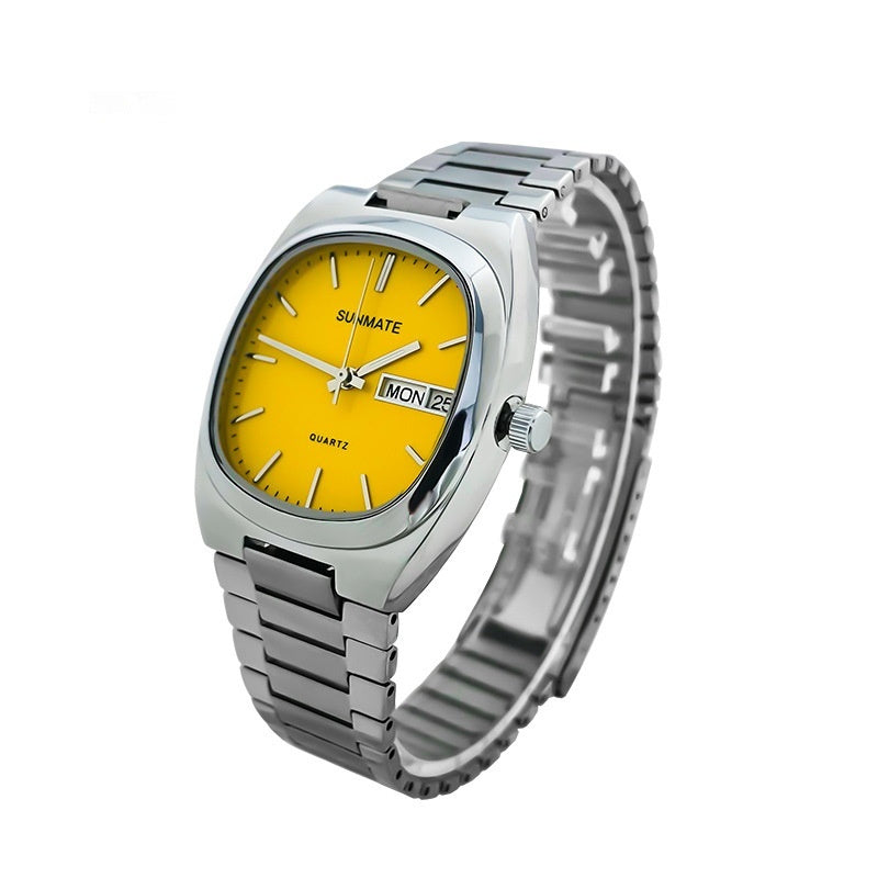 Fashion Simple Square White Shell Steel Belt Quartz Watch Limorista