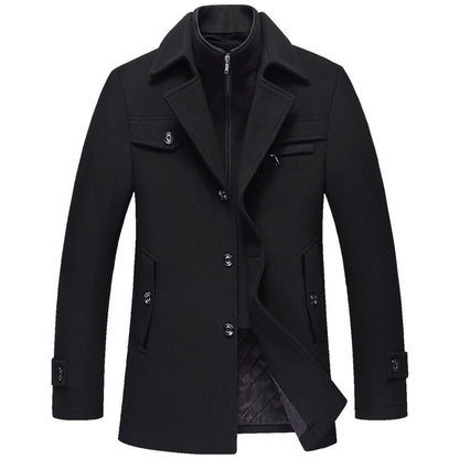 Men Woolen Coats Winter Slim Fit Warm Overcoats Brand Detachable Collar Casual Wool Blends Trench Coats SL-F053 Limorista