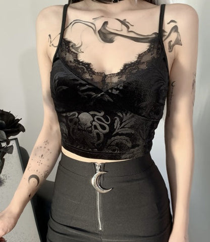 Personality Lace Suspender Top Crop Vest Limorista