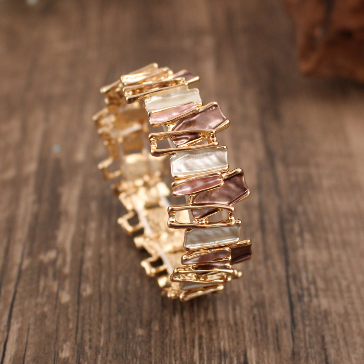Irregular Colorful Oil Necklace Alloy Bracelet Stitching Women&