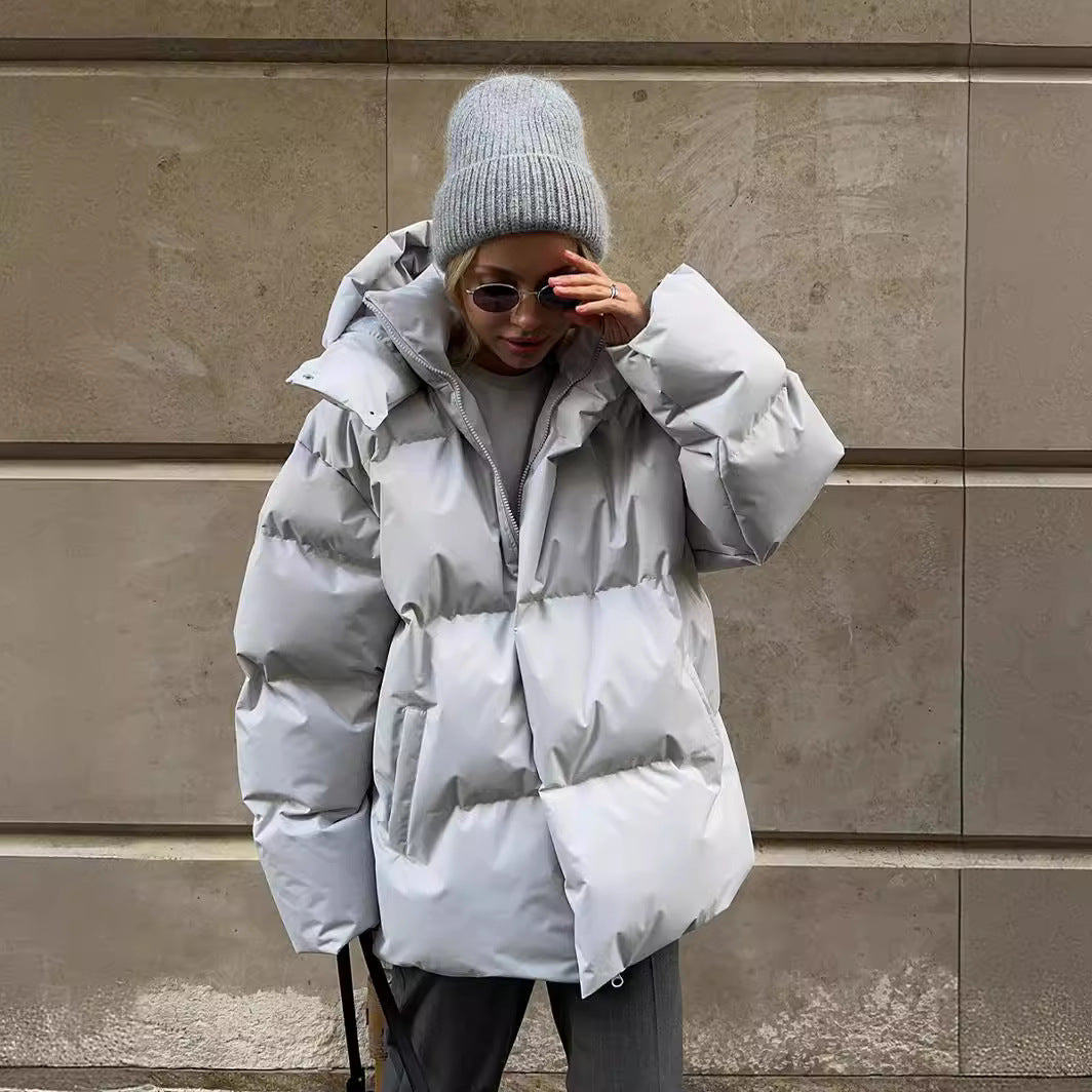 Cotton Padded Jacket Female Loose Cotton Coat Baggy Coat Limorista
