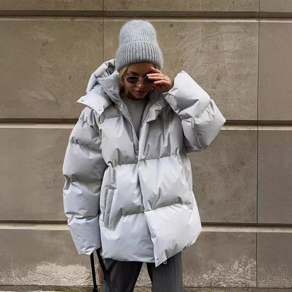 Cotton Padded Jacket Female Loose Cotton Coat Baggy Coat Limorista