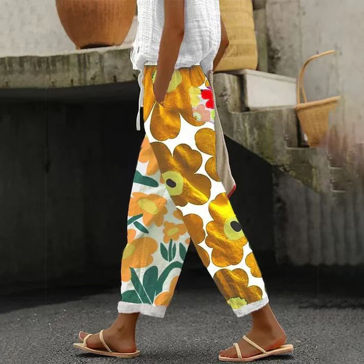 New Casual 3D Digital Printing Drawstring Trousers Limorista