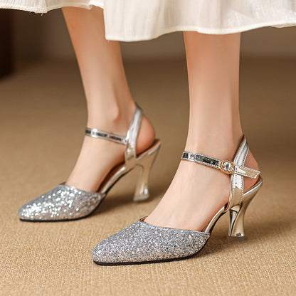 Closed Toe Back Empty Ankle-strap Buckle Sandals Women&
