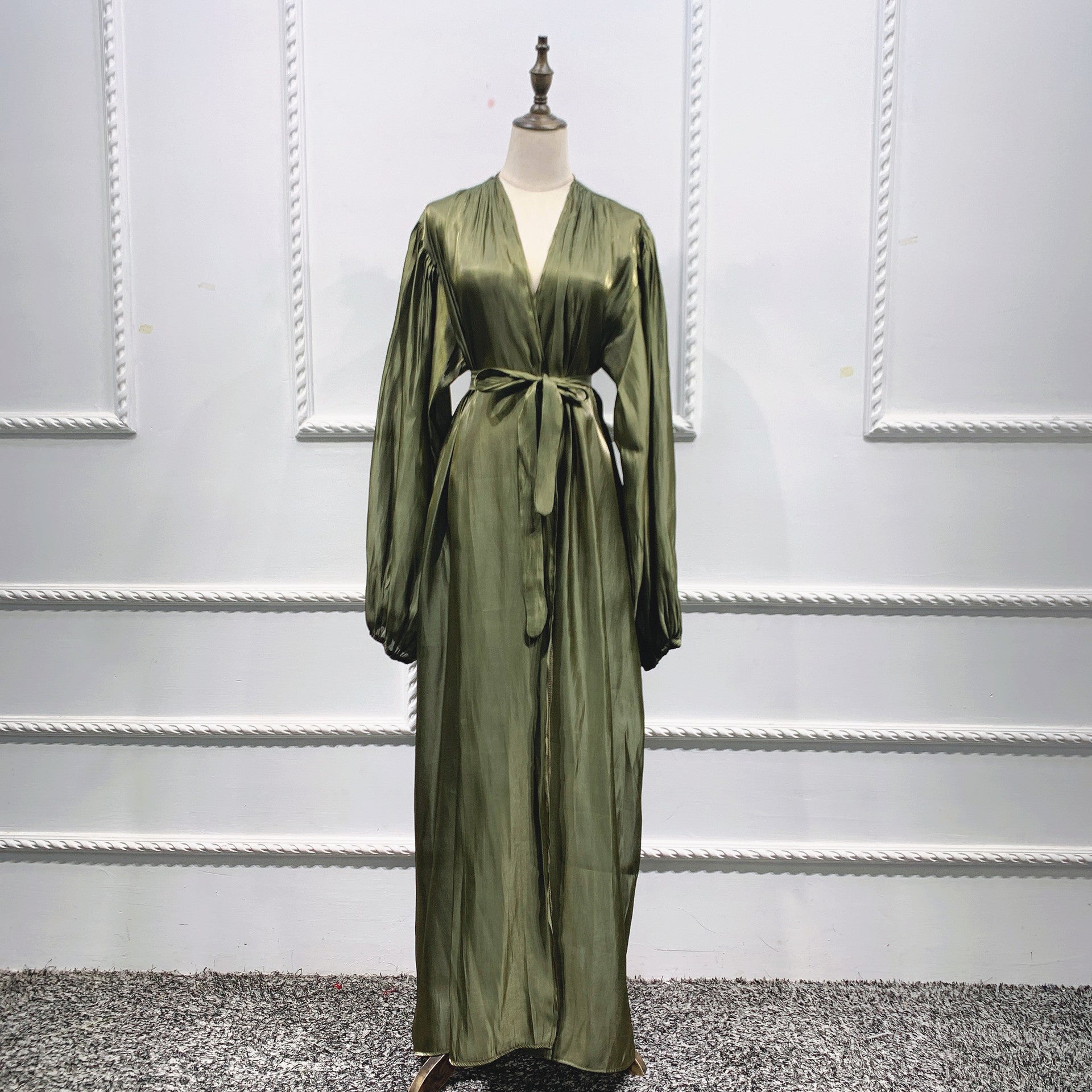 Elegant Long Dress With Waist Puff Sleeves For Ladies Limorista
