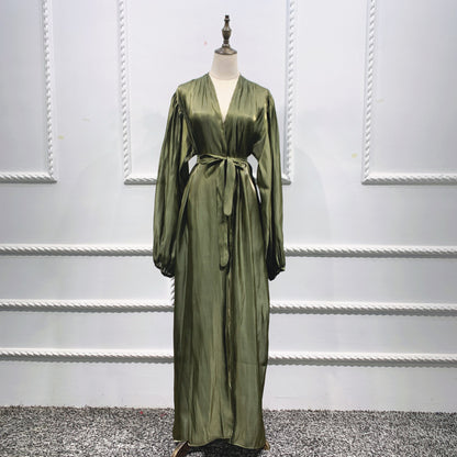 Elegant Long Dress With Waist Puff Sleeves For Ladies Limorista