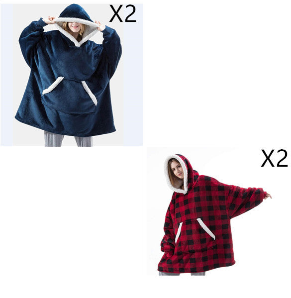 Men And Women Can Wear Zipper Flannel Lazy Blanket Limorista