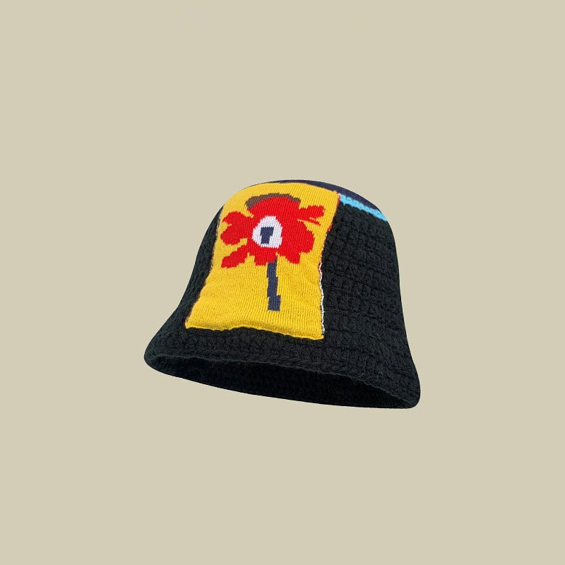 Japanese-style Retro Hollow Flower Handmade Knitted Bucket Hat Women Limorista