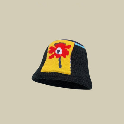 Japanese-style Retro Hollow Flower Handmade Knitted Bucket Hat Women Limorista