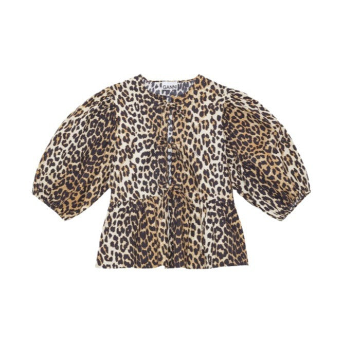 Fashion Printed Shirt Half Sleeve Lace-up Top Limorista