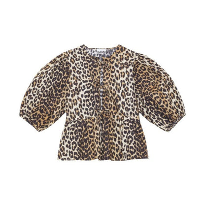 Fashion Printed Shirt Half Sleeve Lace-up Top Limorista