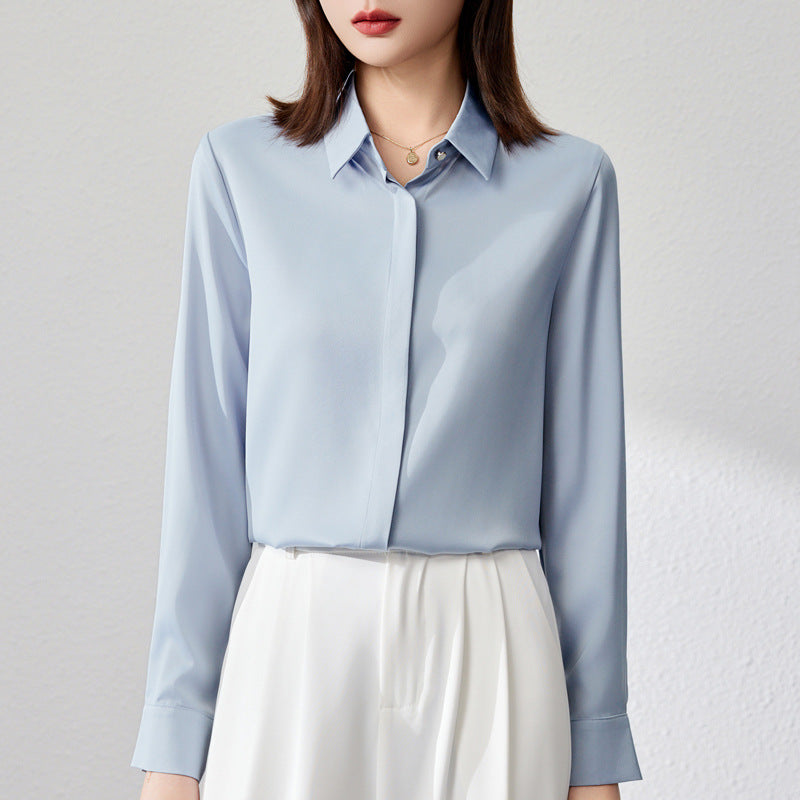 Graceful Satin Top OL Business Clothing Shirt For Women Limorista