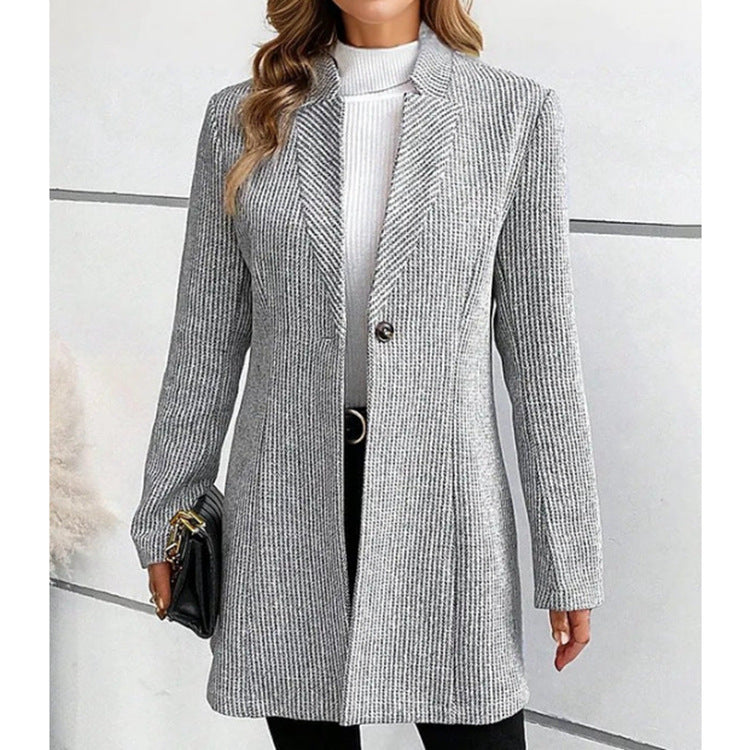 FallWinter Slim Jacquard Stitching Temperament Commute Women&