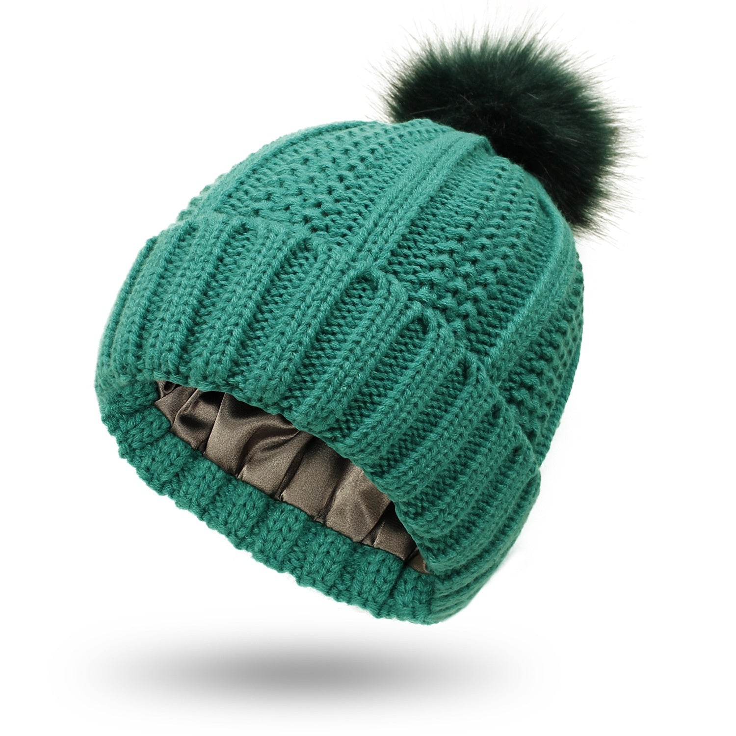 Woolen Cap Knitted Protection Hairstyle Silky Stretch Satin Knitted Hat Limorista