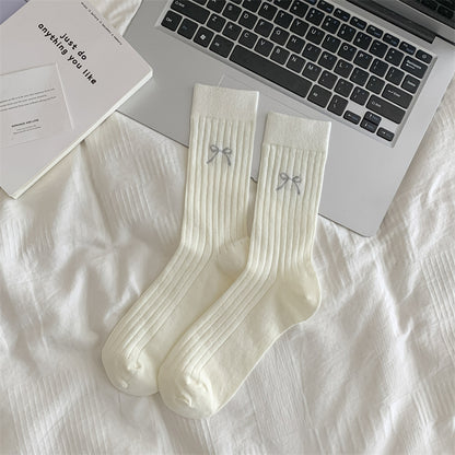 Cute Girl Bow Tube Socks Hollow Bunching Socks Limorista