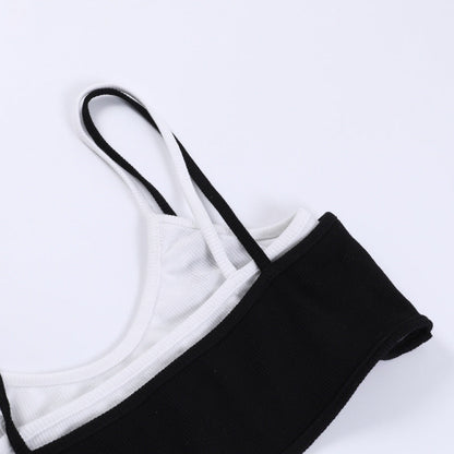 Contrast Color Sling Top Fake Two-piece Sports Limorista