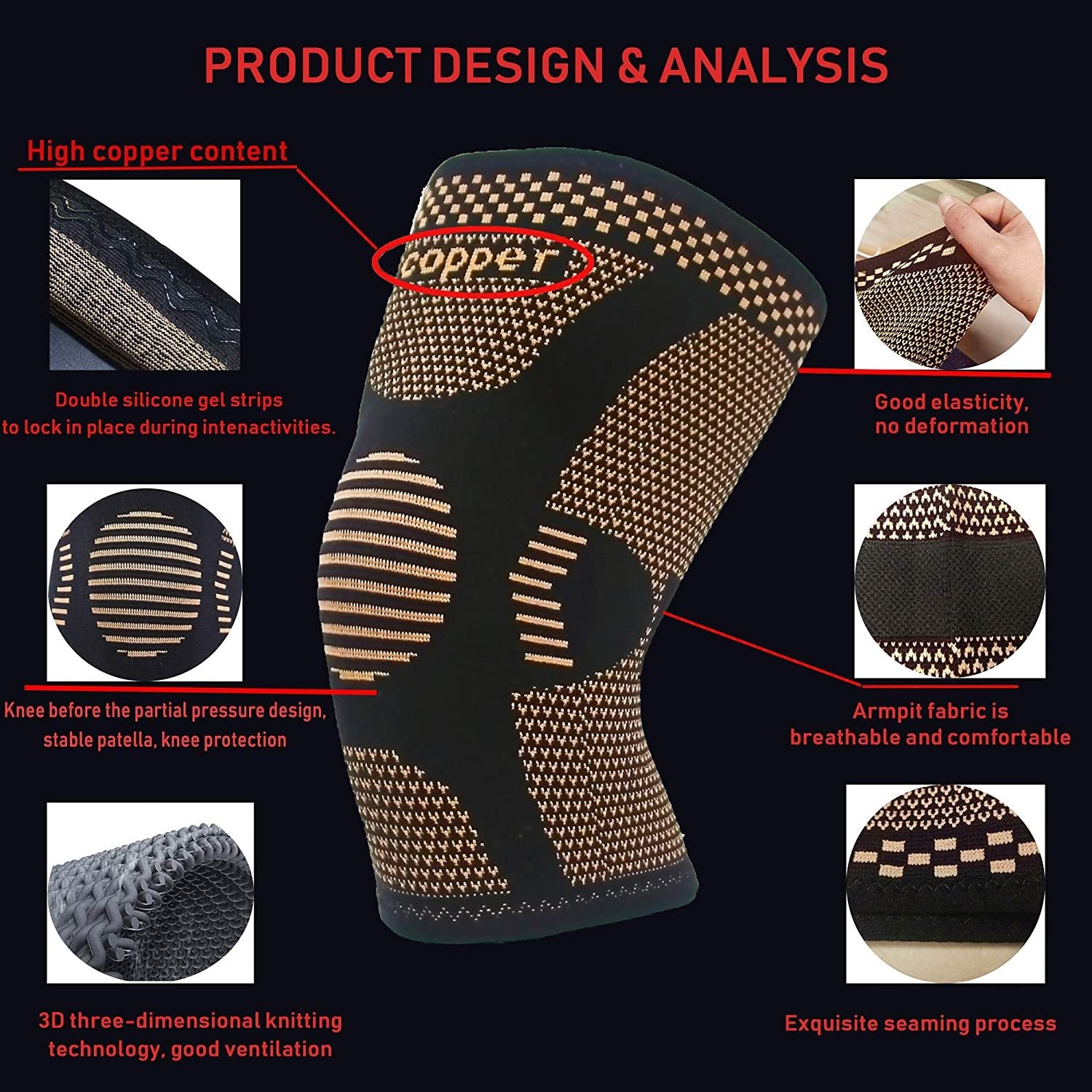 Sports Kneepad Silicone Spring Bar Support Protector Limorista