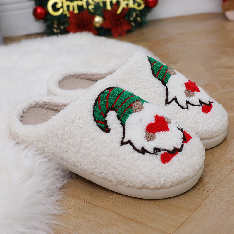 Cute Cartoon Santa Claus Home Slippers Couple Indoor Floor Bedroom Slipper Christmas Warm Shoes Women Men Limorista