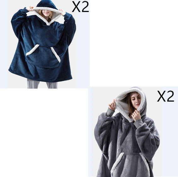 Men And Women Can Wear Zipper Flannel Lazy Blanket Limorista