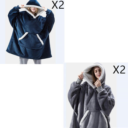 Men And Women Can Wear Zipper Flannel Lazy Blanket Limorista