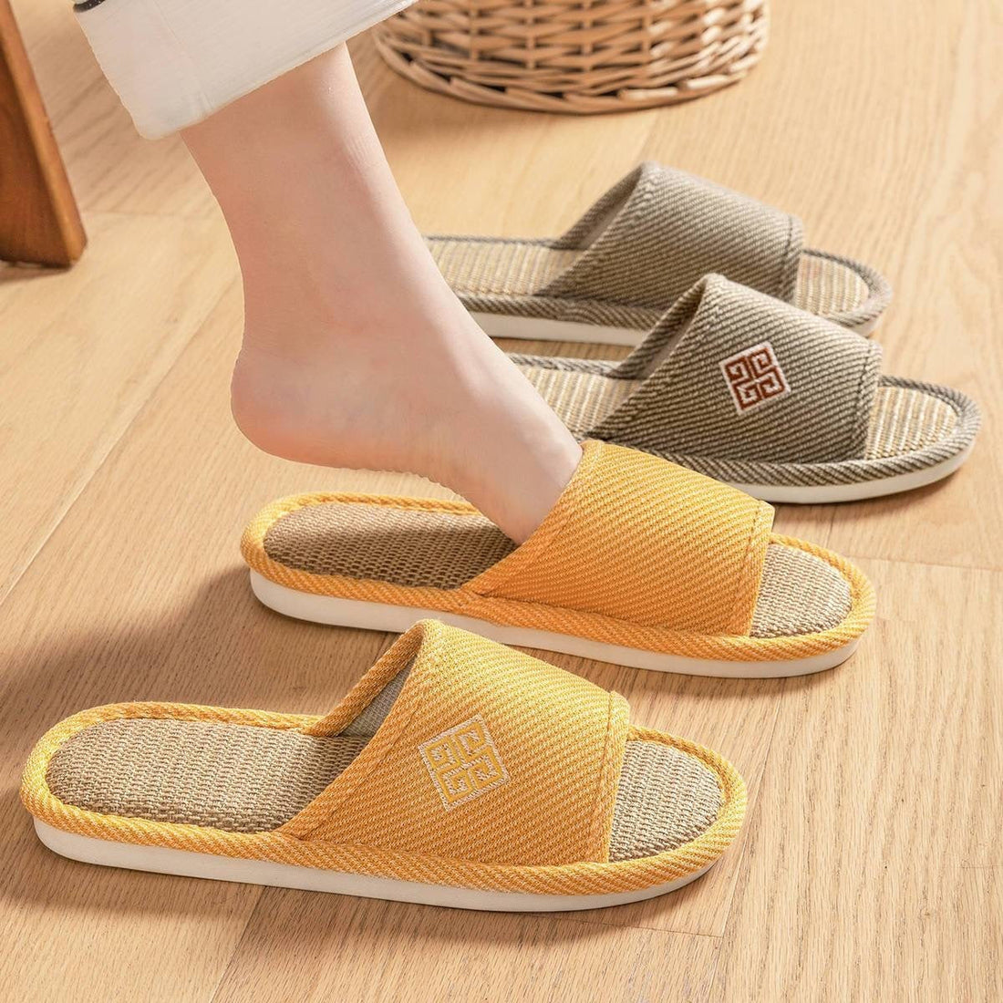 Linen Slippers For Women Spring And Autumn Non-slip Home Limorista