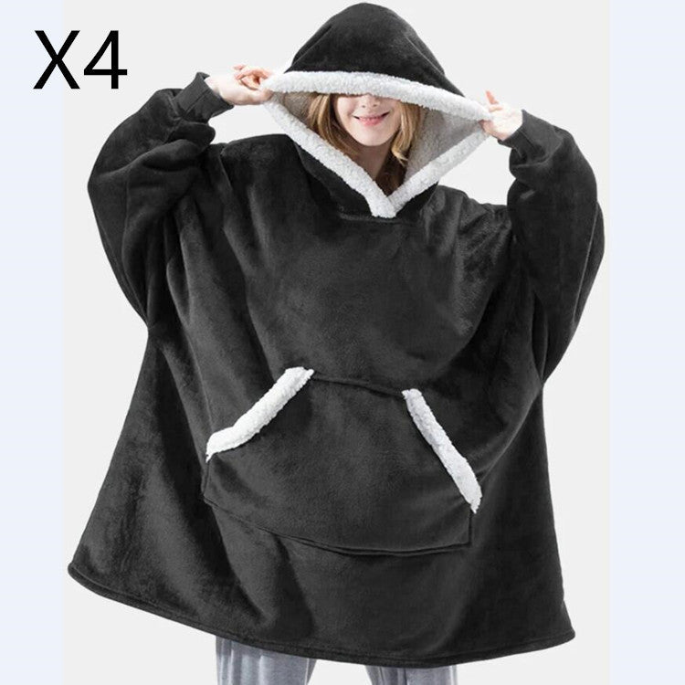 Men And Women Can Wear Zipper Flannel Lazy Blanket Limorista