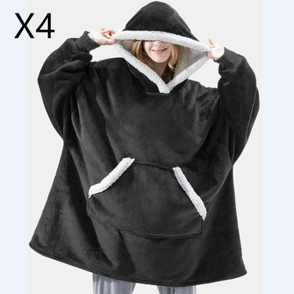 Men And Women Can Wear Zipper Flannel Lazy Blanket Limorista