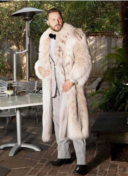 Leather Fur Coat Men&