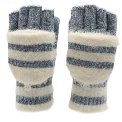 Flip Half Finger Knitting Wool Gloves Limorista