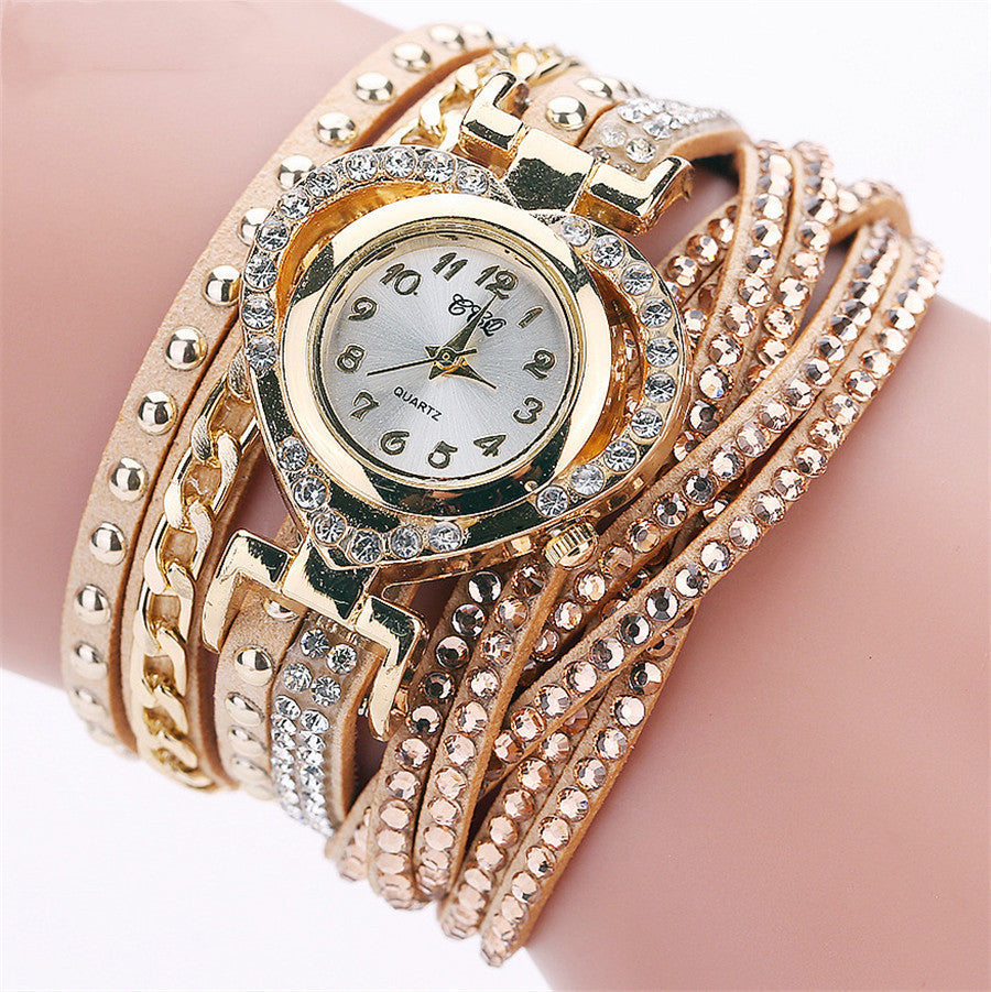 Ladies Round Diamond Love Dial Bracelet Watch Limorista
