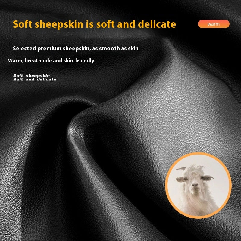 Genuine Leather Gloves For Men Women Fleece Lined Padded Warm Keeping Sheepskin Gloves Limorista