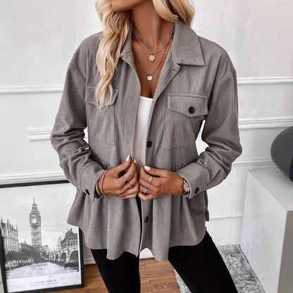Casual Doll Shirt Coat Corduroy Shirt For Women Limorista