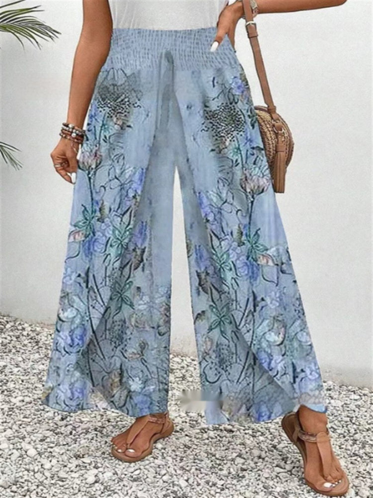European And American Fashion Positioning Printed Casual Loose Wide-leg Pants Limorista